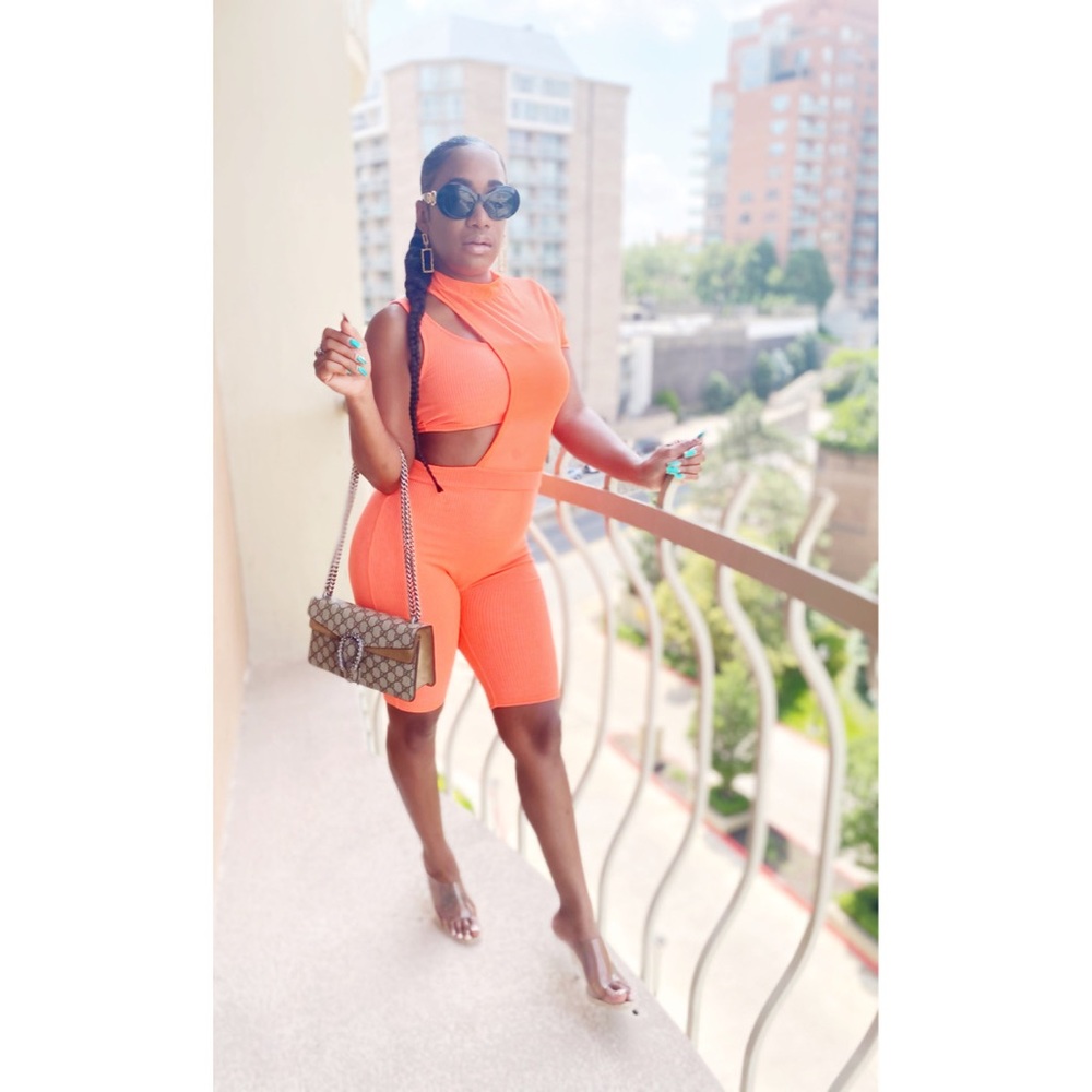 Glow Up Orange Romper